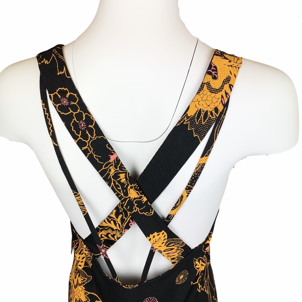 Free People Floral Black & Gold Bodysuit Large - Picture 6 of 14